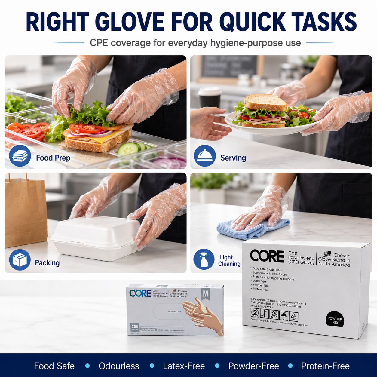 Core CPE Disposable Gloves: Practical Protection for Fast-Changing Tasks