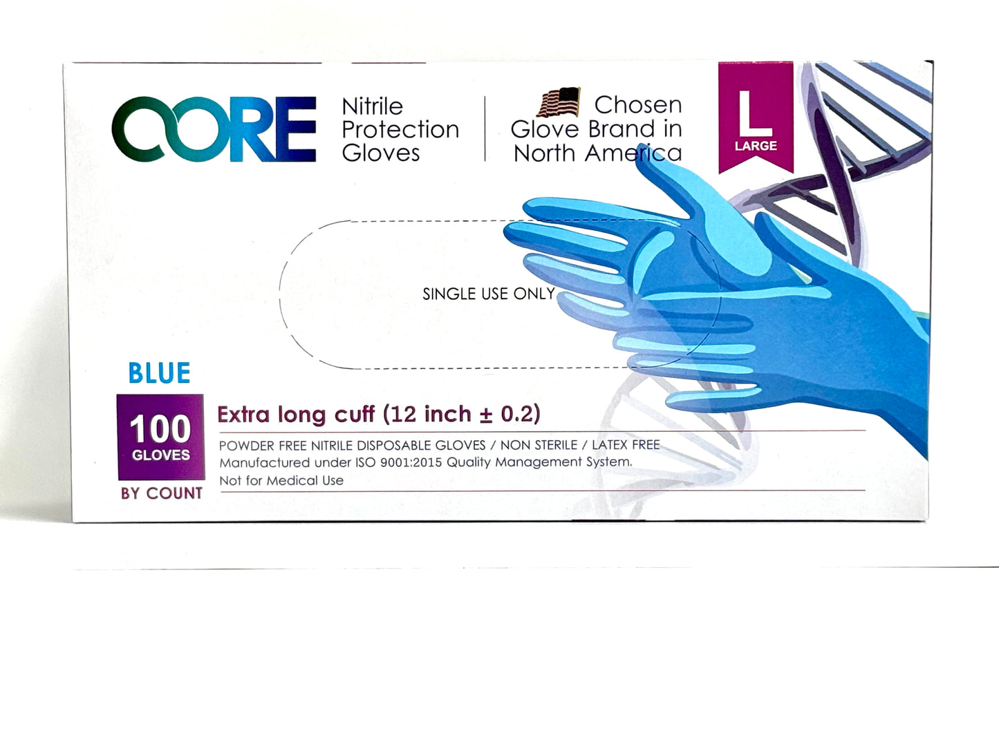 Nitrile Protection Gloves, 12 inch Long Cuff, Powder-Free, Latex-Free - Tested for Chemicals, Heavy Metals, Phthalates - Case (1000 Gloves)