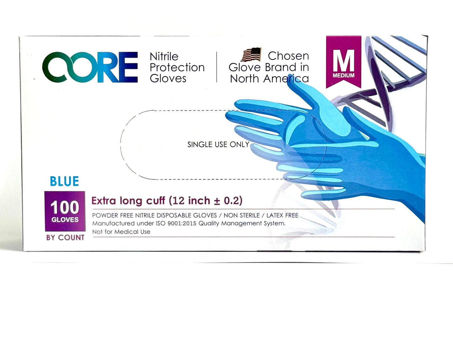 Nitrile Protection Gloves, 12 inch Long Cuff, Powder-Free, Latex-Free - Tested for Chemicals, Heavy Metals, Phthalates - Case (1000 Gloves)