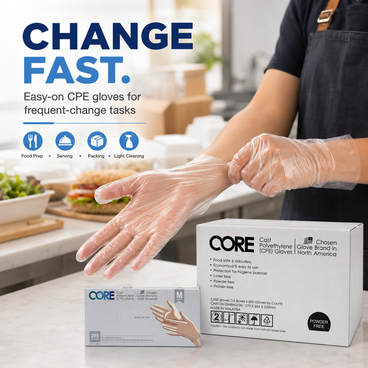 Core CPE Disposable Gloves: Practical Protection for Fast-Changing Tasks