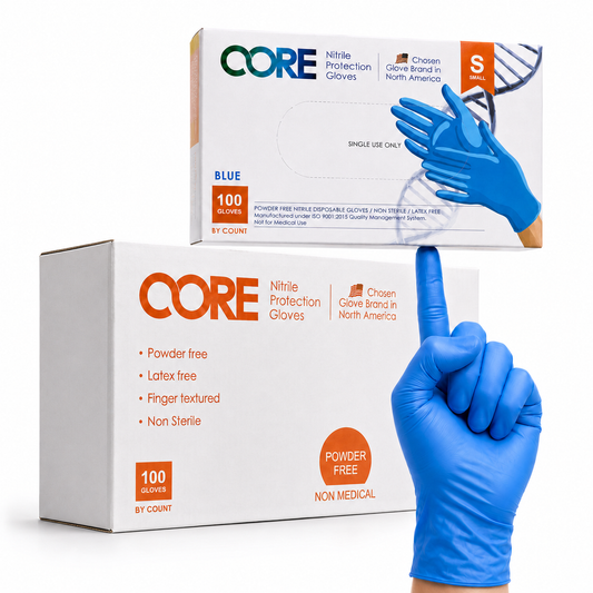 Heavy Duty - 6 Mil Long Cuff - Nitrile Industrial Gloves - Powder-Free, Latex-Free - 1000 Gloves