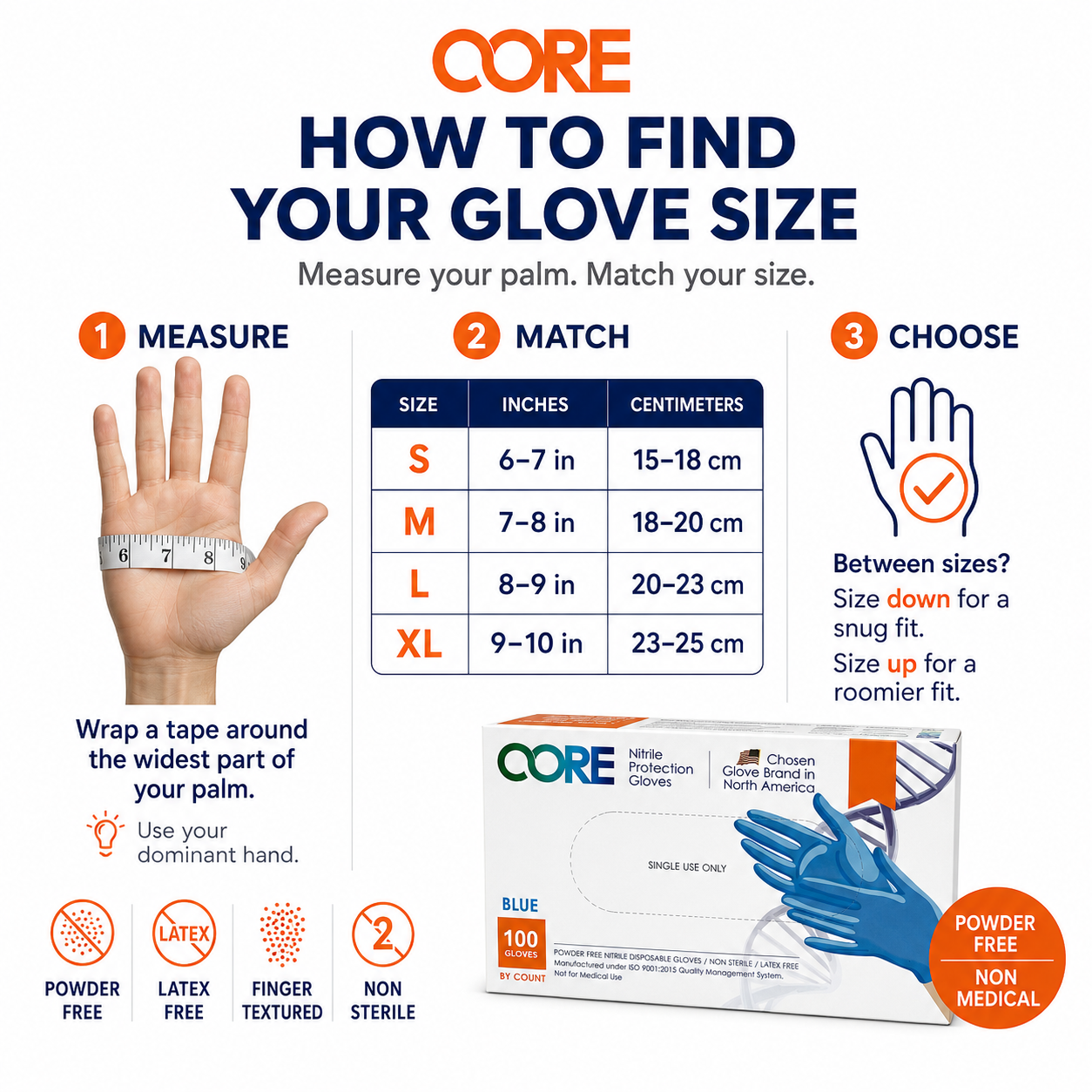 Heavy Duty - 6 Mil Long Cuff - Nitrile Industrial Gloves - Powder-Free, Latex-Free - 1000 Gloves